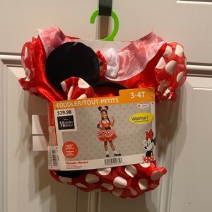 Disney Red and White Minnie Mouse Dress Costume 3-4T